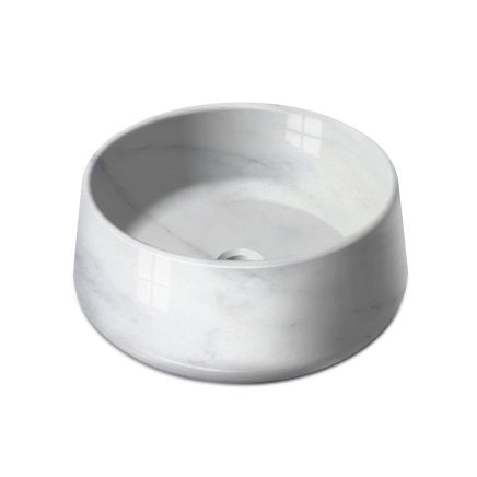 Marzio White Honed Marble Round Basin 212978