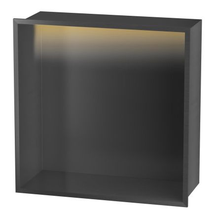 Montaro Matt Black LED Shower Niche 300x300mm