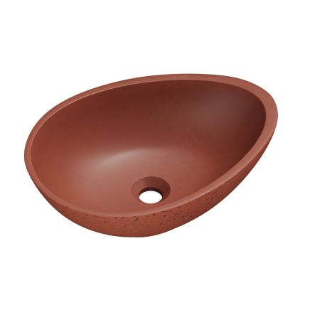 Brava Terracotta Travertine Texture Concrete Egg Countertop Basin 500x360mm