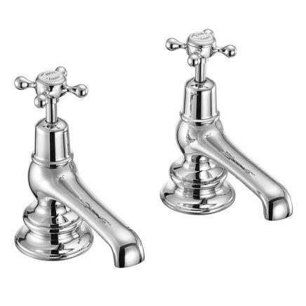 Burlington Claremont Chrome Pair of Regent Traditional Basin Pillar Taps