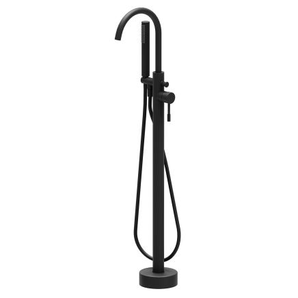 Elora Matt Black Floor Standing Bath Shower Mixer