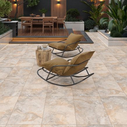 Novak Cream Stone Outdoor Porcelain Tile 600x1200mm