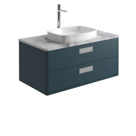 Griffin 1000mm Vanity Unit in Petrol Blue with Semi-Inset Basin
