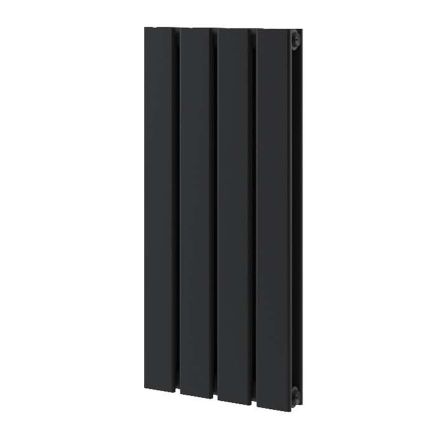 Perth Matt Black Double Vertical Flat Panel Radiator 600x272mm