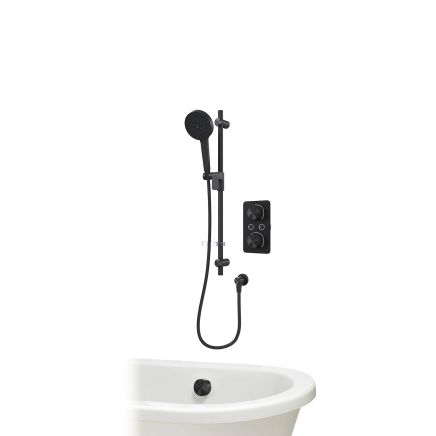 Aqualisa S1 Matt Black Smart Digital Shower Dual Outlet (Slide Rail Kit with Bath Filler) HP/Combi