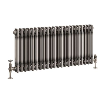 Clement Raw Metal Double Horizontal Column Radiator - 400x1010mm