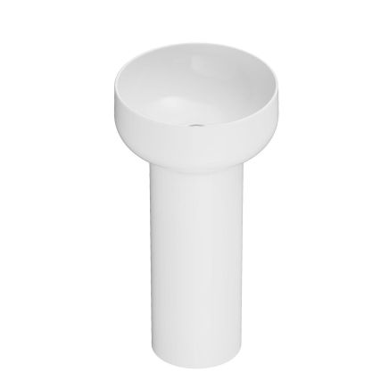 Verity Gloss White Round Basin & Full Pedestal