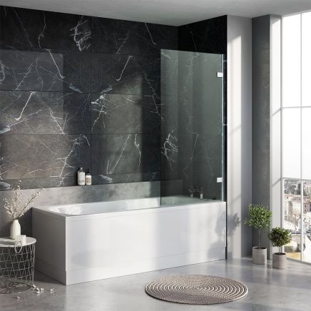 Lanka Chrome Hinged Bath Screen