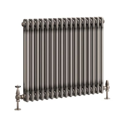 Clement Raw Metal Double Horizontal Column Radiator - 600x785mm