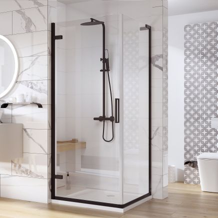Lanka Matt Black Shower Side Panel