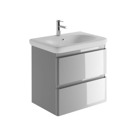 Neon Gloss Light Grey Wall Hung Vanity Unit with Lynx Resin Basin 600mm