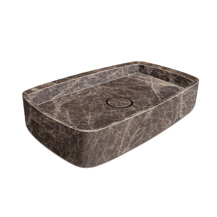 Marzio Emparador Dark Honed Marble Rectangle Basin 212986