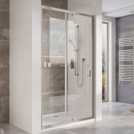 Fabio Brushed Nickel Sliding Shower Door