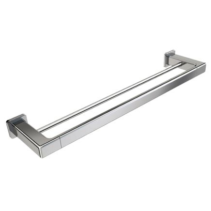 Vento Polished Chrome Double Towel Rail 600mm