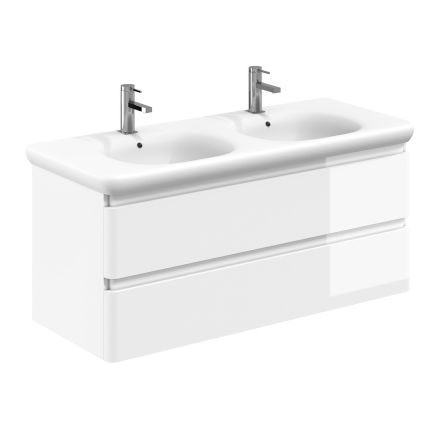 Neon Gloss White Wall Hung Vanity Unit with Lynx Resin Basin 1200mm