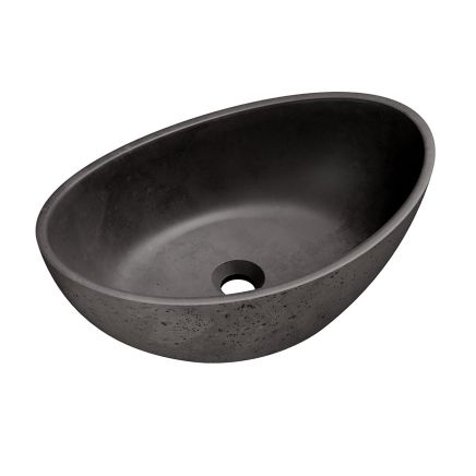 Brava Dark Grey Travertine Texture Concrete Ark Countertop Basin 550x350mm