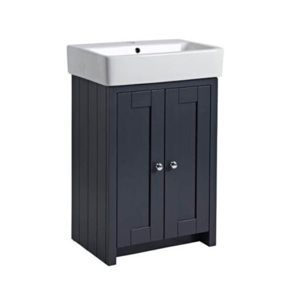 Tavistock Lansdown Dark Grey Floor Standing Vanity Unit with One Tap Hole Basin 575mm