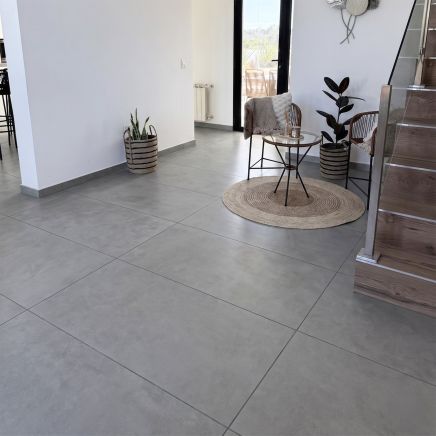 Zenia Salvia Green Concrete Porcelain Tile 600x1200mm roomset