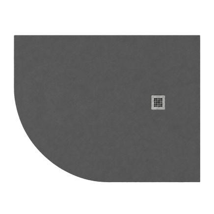 Peoria Anthracite Slate Effect Left Hand Offset Quadrant Shower Tray 1200x900mm