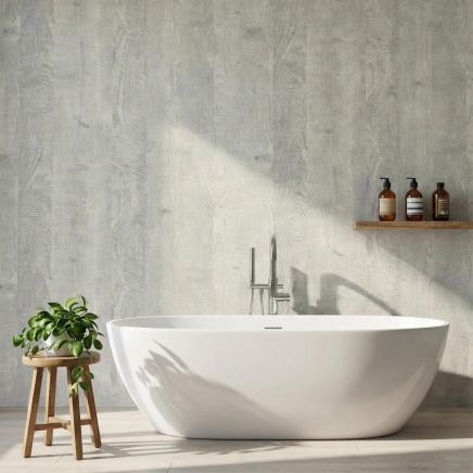 Bushboard Nuance Chalkwood Tongue & Groove Waterproof Shower Wall Panel 1200mm
