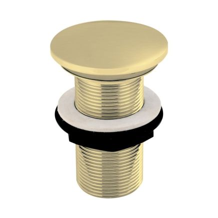 Brushed Gold Unslotted Push Button Basin Waste