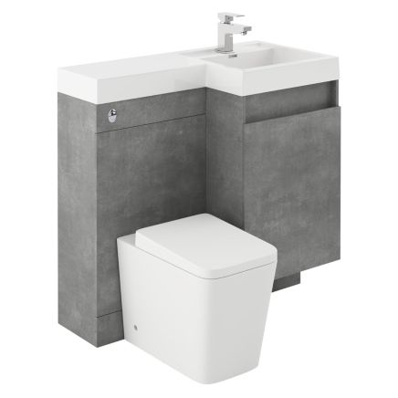 Summers Concrete Right Hand Combination Vanity Basin and WC Unit 900mm