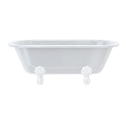 White roll top double ended bath with white claw feet