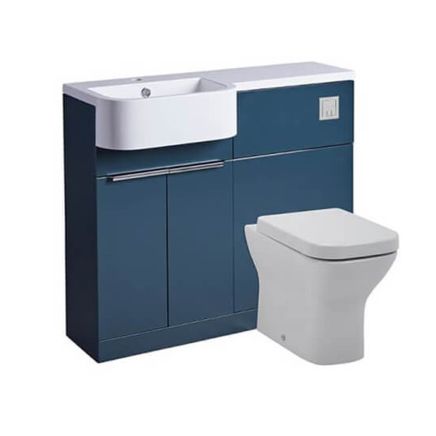 Tavistock Match Oxford Blue Left Hand Combination Vanity Basin & WC Unit 1000mm