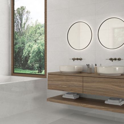 Enigma White Polished Porcelain Tile - 1200x600mm