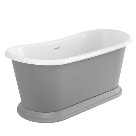 Darcey Light Grey Traditional Freestanding Soaking Tub 1580x750mm