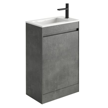 Odion Concrete Floor Standing Cloakroom Vanity Unit with Resin Basin 545mm