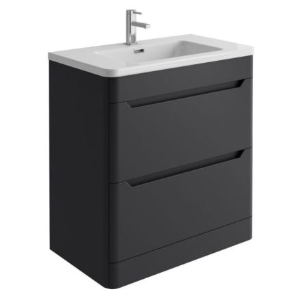 Floor Standing 800mm Vanity Unit in Matt Black