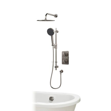Aqualisa S1 Gunmetal Smart Digital Shower Triple Outlet (Slide Rail Kit with Bath Filler and Fixed Wall Head) HP/Combi