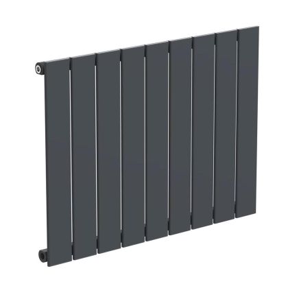 Livio Anthracite Horizontal Single Panel Aluminium Radiator 600x810mm