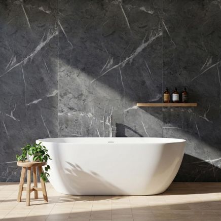 Nuova Gloss Yin Marble Tongue & Groove Waterproof Shower Wall Panel 1180mm