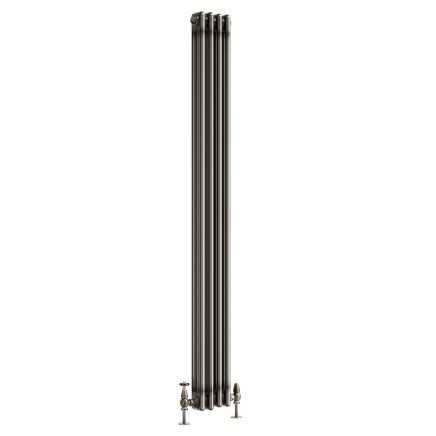 Clement Raw Metal Triple Vertical Column Radiator - 1800x200mm