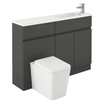 Hudson Charcoal Combination Vanity Basin & WC Unit 1200mm