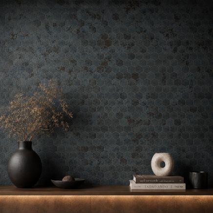 Metallica Royal Blue Hexagon Mosaic