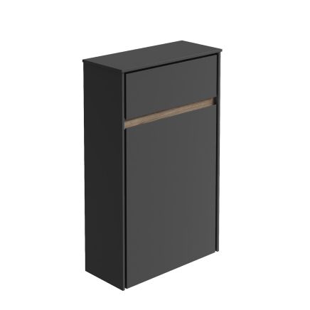 Newbury WC Unit in Matt Black with Sawn Oak