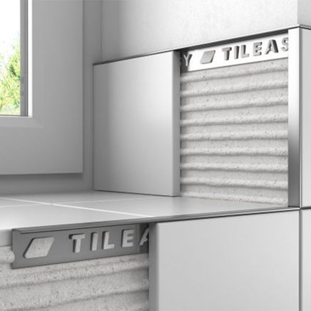 Tileasy Square 10mm Brushed Chrome Tile Trim