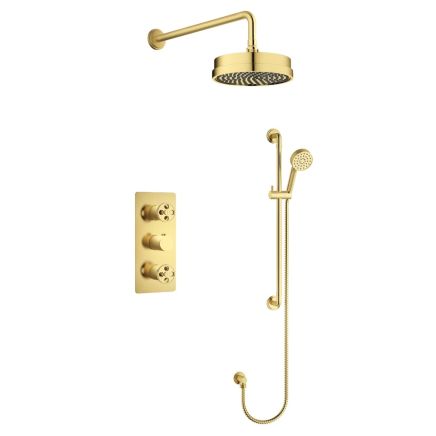 Brushed Gold Concealed Valve Shower Pack