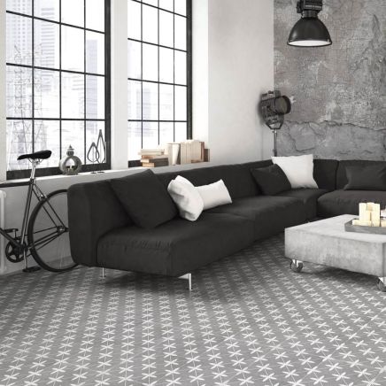 Potton Grey Pattern Ceramic Tile 450x450mm