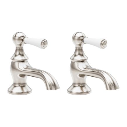 Warwick Brushed Nickel Basin Pillar Taps