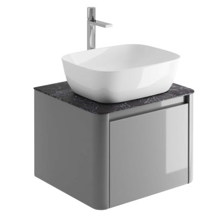 Callerton Light Grey Wall Hung Vanity Unit with Italian Slate Worktop 550mm