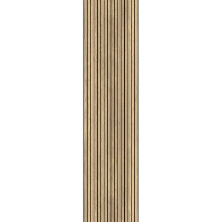 Vero Light Oak Slatted Wood Waterproof Tongue & Groove Shower Wall Panel 2420x600mm