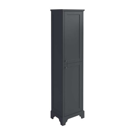 traditional midnight grey floor standing tall storage unit