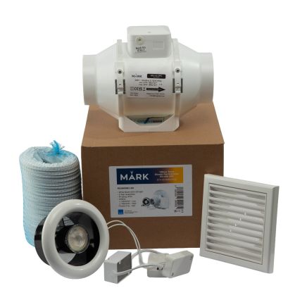 Strand White Ceiling Extractor Fan Kit with LED Light
