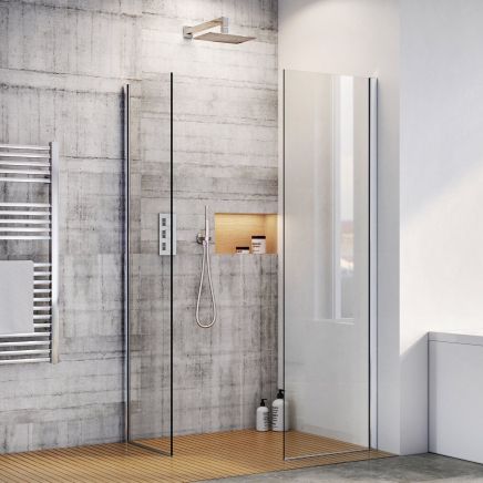 Oxford Chrome Walk-In Wetroom Shower Screen 580mm