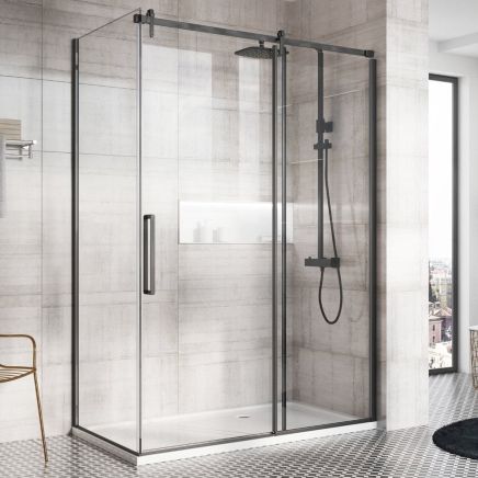 Ryland Black Shower Side Panel