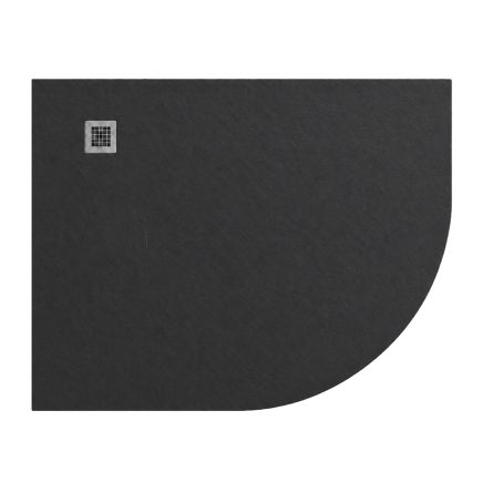 Peoria Black Slate Effect Right Hand Offset Quadrant Shower Tray 1200x900mm